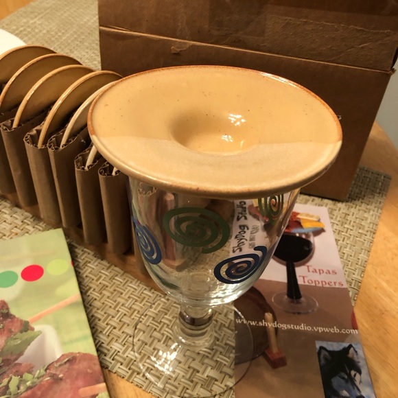 Tapas plates handmade pottery by Shydog studio New Mexico 8 plates and cookbook - Picture 9 of 9